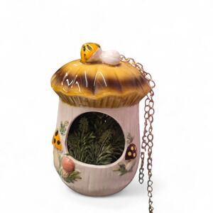 Vtg 1970's Sears Roebuck Co Merry Mushroom Hanging Planter/Bird Feeder